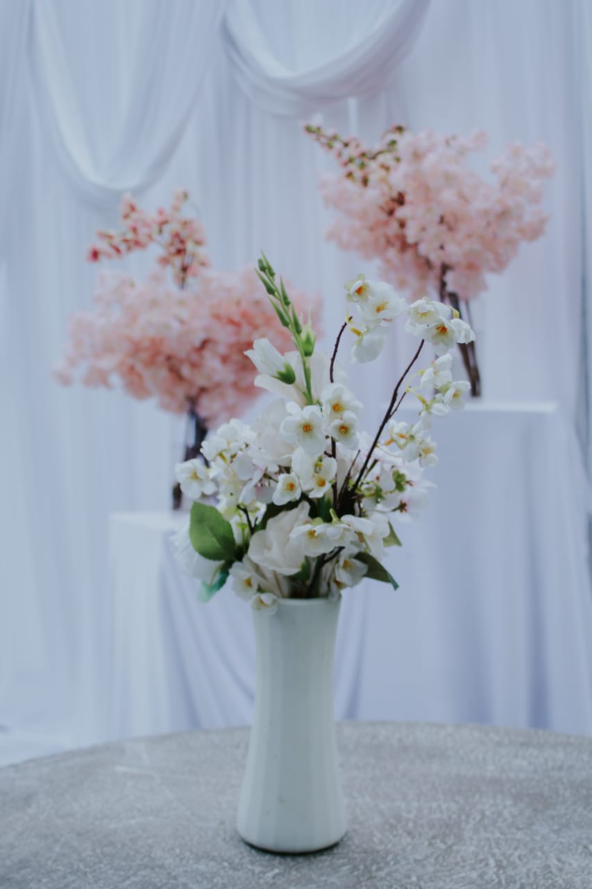 Floral styling and draping